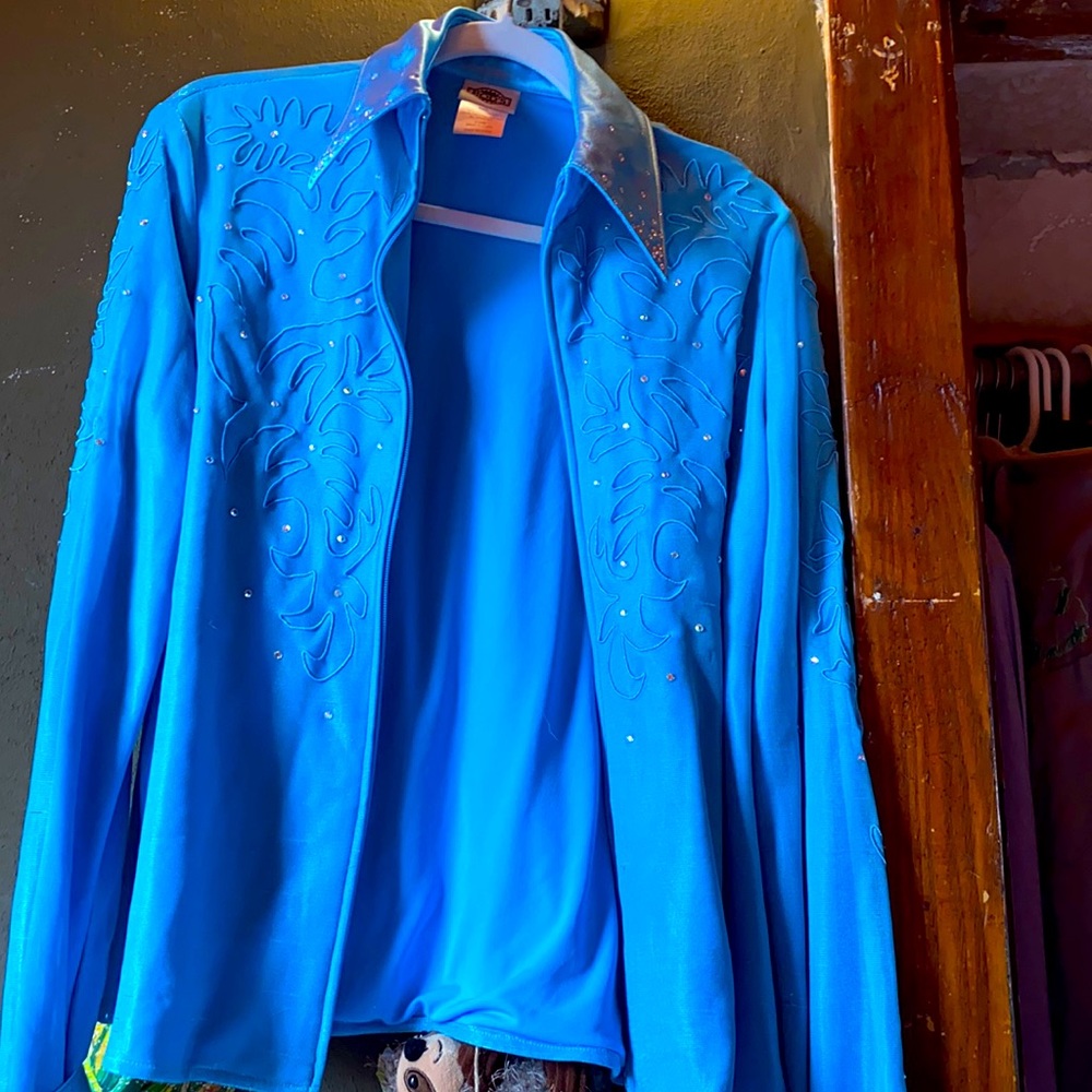light blue western show shirt